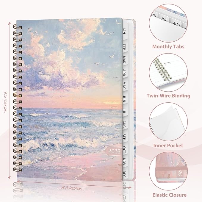 2026 Planner, Weekly and Monthly Calendar Planner Agenda, Jan 2026 - Dec 2026, Planning Academic Book, Office Desk Accessories and School Supplies - A5 (6.3'' x 8.5'')