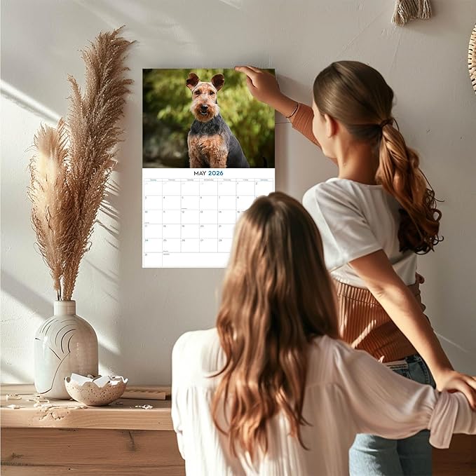 2025 2026 Welsh Terrier Calendar - Dog Breed Monthly Wall Calendar - 12" x 18" Open - Thick No-Bleed Paper - Giftable - Academic Teacher's Planner Calendar Organizing & Planning
