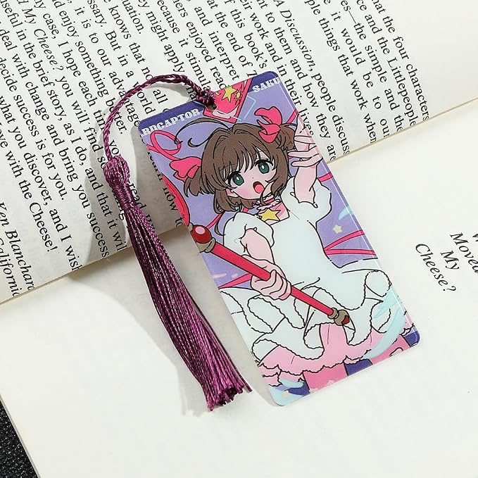 Anime Magic Cards Captor Sakura Bookmarks Set - Sweet Cartoon Cute Book Marks for Reading Women Men Anime Fans, Book Accessories Collection Decor Hangings Gifts (Acrylic Style 9)