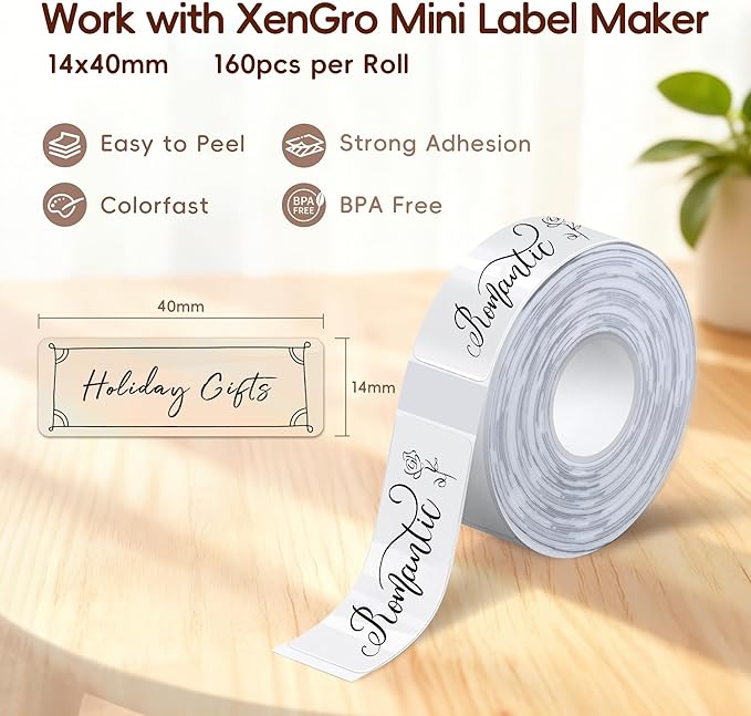AH-P05 Transparent Label Tape 3PCS, Self-Adhesive Thermal Labels Refill Paper Roll for AH-P05 Mini Label Maker, 14mm X 40mm, for Home/Kitchen/Office Storage/Kid School Supplies - Transparent