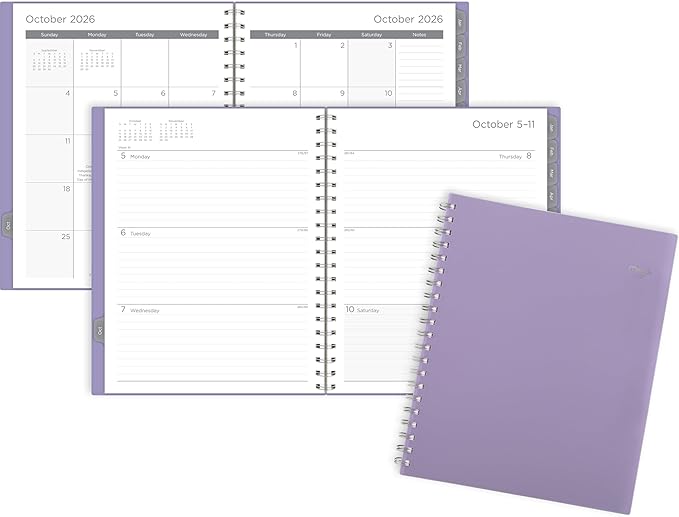 Mead 2027 Planner, Weekly & Monthly, 15-Month Oct-Dec, 8.5" x 11", Lilac (CRW6201927)