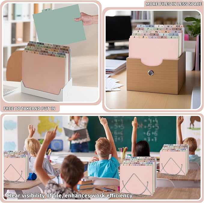 1 Set 25 Pcs Alphabetical File Organizer 12 Colors A-Z Top Tab Alphabet File Cabinet Dividers Letter-Size 1/5 Cut Tab File Folder Guide 500 GSM Heavyweight Manila Cardboard for Office Home School Desk