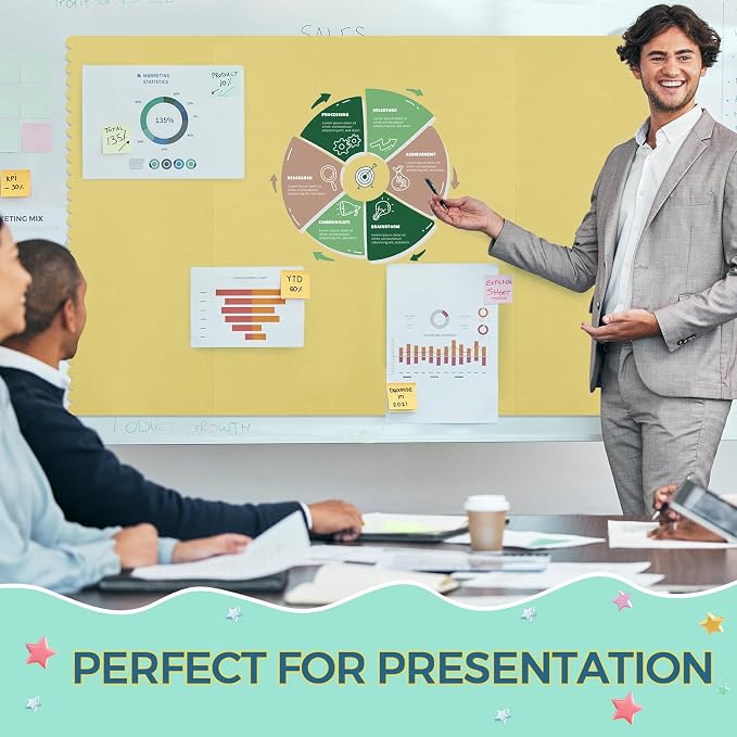 Mooliwe 4 Pack 48" X 36" Trifold Poster Board, Large Tri Fold Boards Foldable Corrugated Presentation Display Paper Scalloped Borders for Science Fair Events, School Projects, Exhibitions(Macaron)
