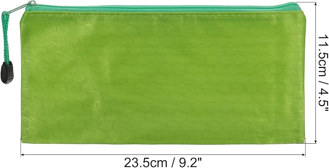 PATIKIL Waterproof Zipper File Bags, 5 Pack A6 Size Document Pocket Storage Organizer Pouch for Travel Office Supply, Green