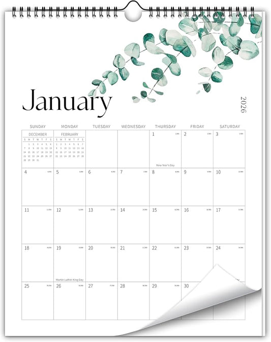 Aesthetic 2026-2027 Wall Calendar - 18 Monthly Calendar from January 2026 to June 2027, 14.5" x 10.5", Modern Vertical Wall Hanging Calendar for Organizing & Planning, Leaves