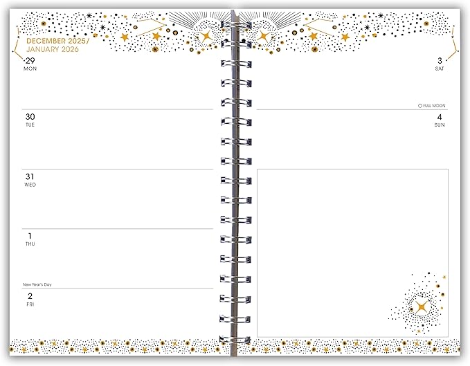 Celestial Dreams 2026 Weekly & Monthly Planner, Starry Night and Lunar-Themed Design, 12-Month Engagement Calendar: 2026, 6" x 9"