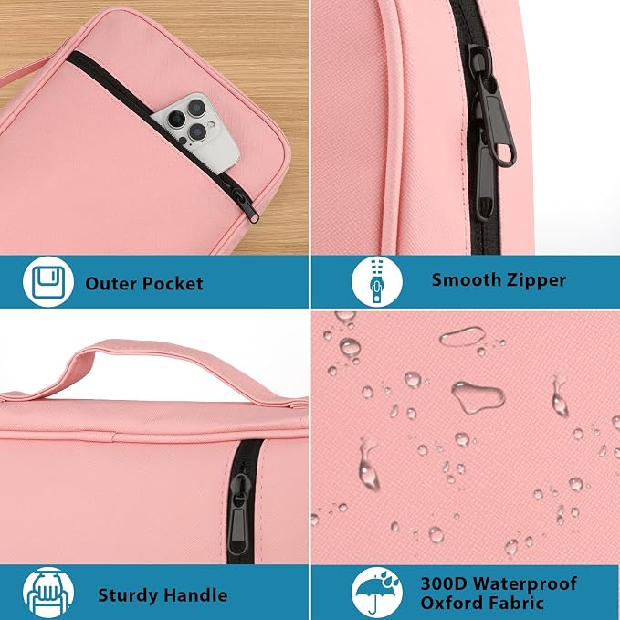 CDBXPRG Bible Cover, Bible Carrying Book Case for Women,Protective Church Organizer Holder Bag with Handle Pockets,Christian Gift for Girls Boy and Men Pink