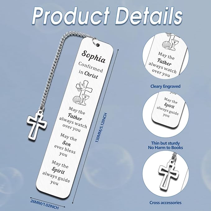 Personalized Bible Bookmarks - Custom Name Inspirational Christian Bible Religious Bookmarks Gifts for Women Men Book Lovers (Style-11)
