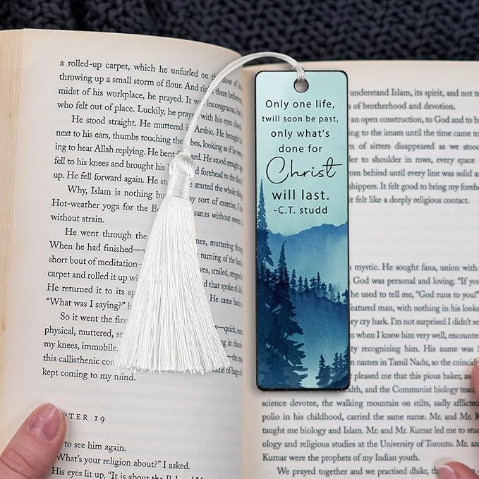 Christian Life Purpose Bookmark, Inspirational Gift for Believers, Uplifting Gift for Spiritual Readers, Spiritual Bookish Present, Unique Mountain & Scripture Design Bookmark, WCB81