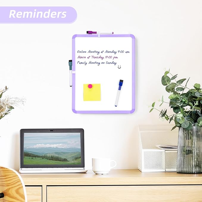 VUSIGN Small White Board Dry Erase, Purple