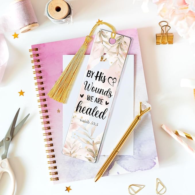 AFRITEE UV DTF Bookmark Wraps - 24 Sheets Pray More Worry Less Bible Verse Double Sided Uvdtf Sticker for Acrylic Bookmark Decor, Christian Motivational Quotes Tumbler Sticker Religious Gifts for Mom