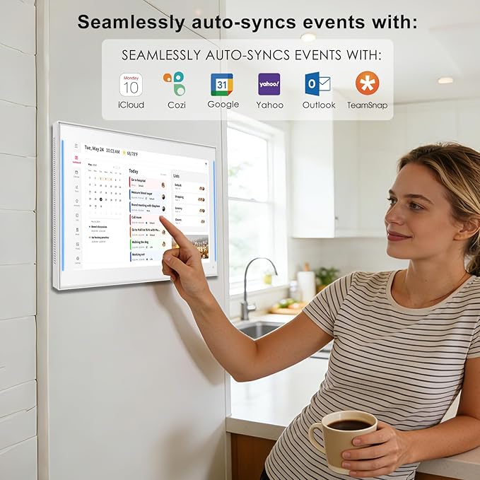 Akimart Calendar: 15.6 inch Wall Planner Digital Calendar & Chore Chart With LED Reminder, Smart Touchscreen Interactive Display for Family Schedules, Hearth Display Digital Calendar, Great for Organizing Your 2026 Year