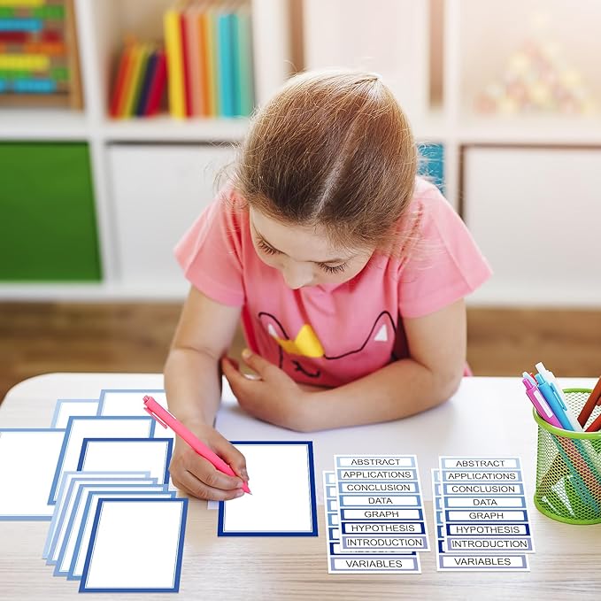 24 Sheets Science Board Supplies 18 Self Adhesive Presentation Science Subtitles & 6 Project Titles Board Sticker for School Office Supplies(Gradient Blue)