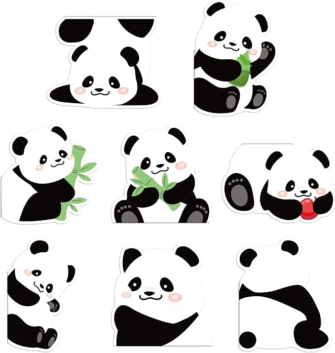 Panda Magnetic Bookmarks Gifts - 8 Pcs Cute Animals Bookmark for Women Pandas Bear Lovers Students Funny Page Clips Office Reading Accessories Bookworms Gift for Birthday Christmas
