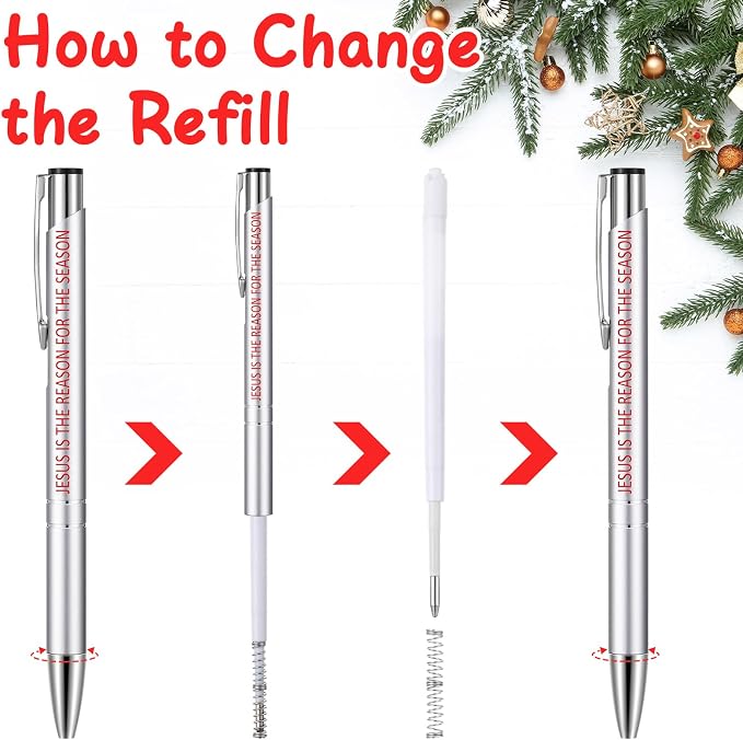 Dispowreath 24 Pcs/ 12 Sets Christian Gifts Bulk for Christmas Jesus is The Reason Gifts, 12 Winter Bible Verse Pen 12 Christian Bookmarks Religious for Church Sunday School Class Prizes Party Favors