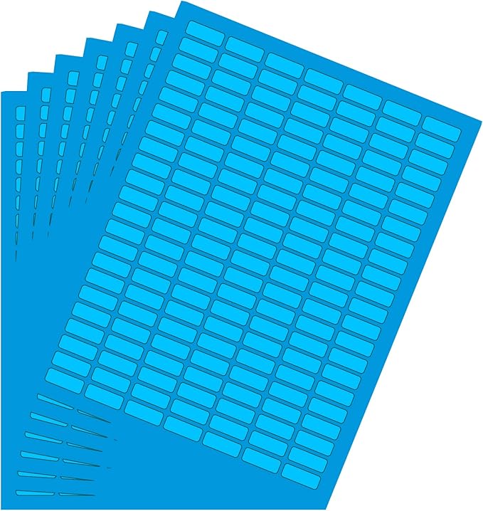 Blue Sticker Label Sheets Bulk Printable Paper Labels 1 inch x 0.375 inch - 1540 Pack, 10 Sticker Sheets for Laser/Inkjet Printers with Template Included by Royal Green