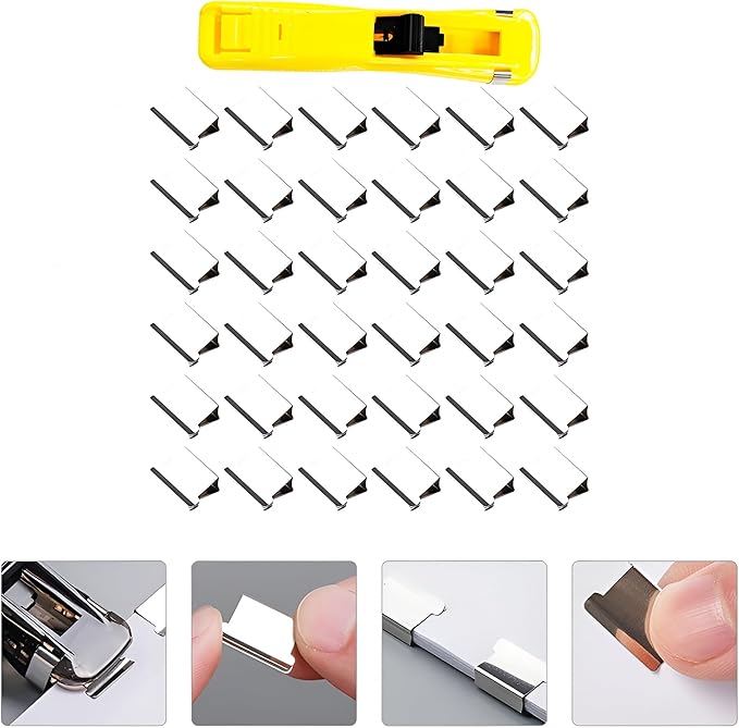 Mini Stapler with 100 Refill Clips and Dispenser - Office Supplies