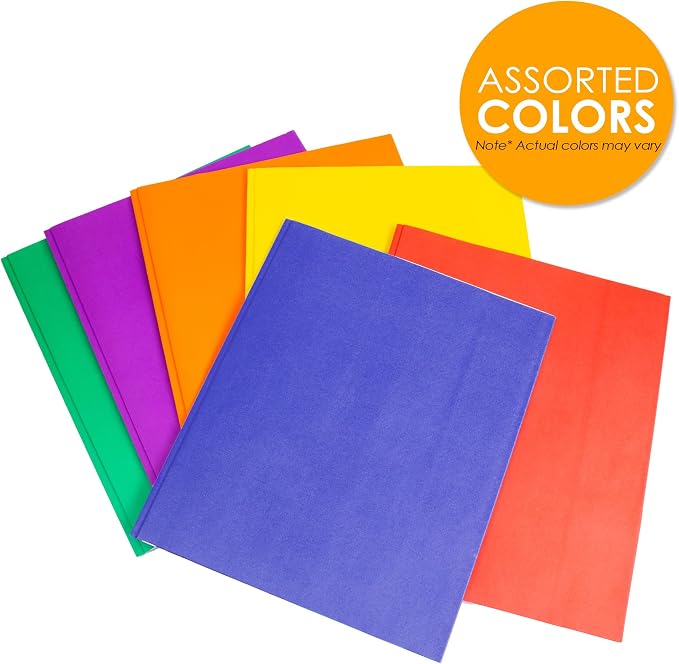 BAZIC Products 2 Pockets Paper Folder Portfolio, Letter Size Folders Holder, Assorted Color, 1 Unit, Random Color