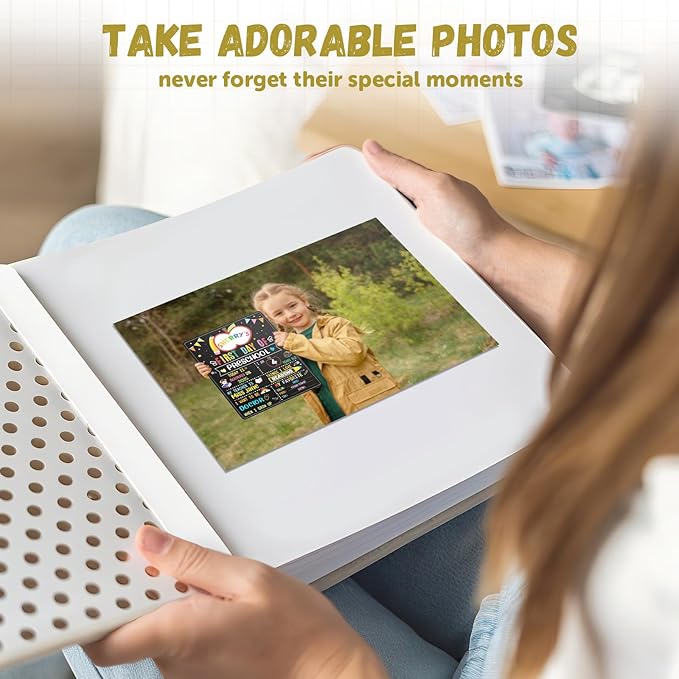 FaCraft First Day of School Sign Board - 11"×14" Double Sided First & Last Day of Preschool Pre-K Kindergarten Chalkboard Reusable and Erasable Sign Photo Prop Gift Back to School Supplies