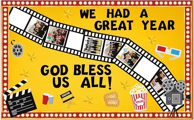 Ceenna 80 Pcs 2026 Graduation End of Year Movie Night Bulletin Board Decoration Set Classroom Movie Star Paper Cutout Party Decor for Congrats Grad Kindergarten Office Chalkboard Home Wall Decor