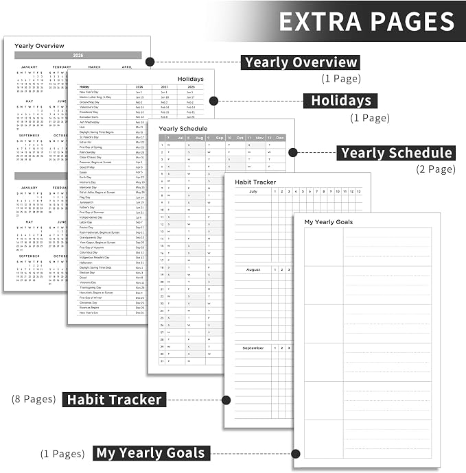 AHGXG Pocket Calendar 2026-2027, July 2026 - June 2027, Academic Planner, Weekly and Monthly, Small Size for Purse, Hardcover, 12-Month Tabs, for Women, School, 3.9"X 6.7" (Black)