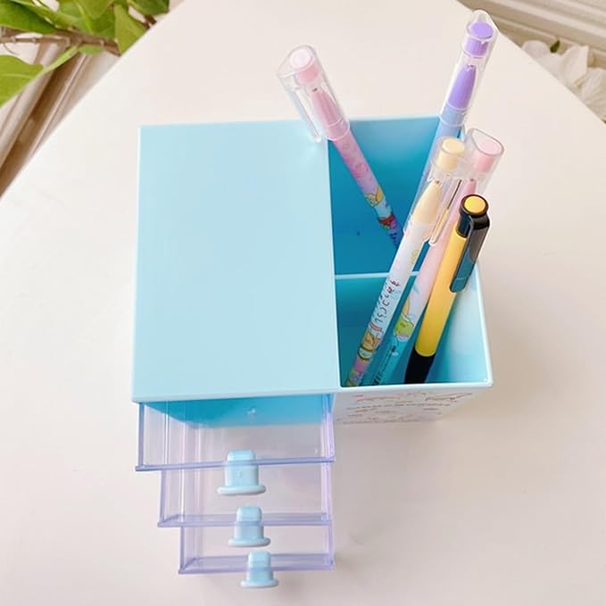 Roffatide Aniem Cinnamoroll Desktop Desk Office Supplies Container Pen Holder for Desk Cute Pencil Cup Pot Makeup Brush Holder Mini Box, LYS19201