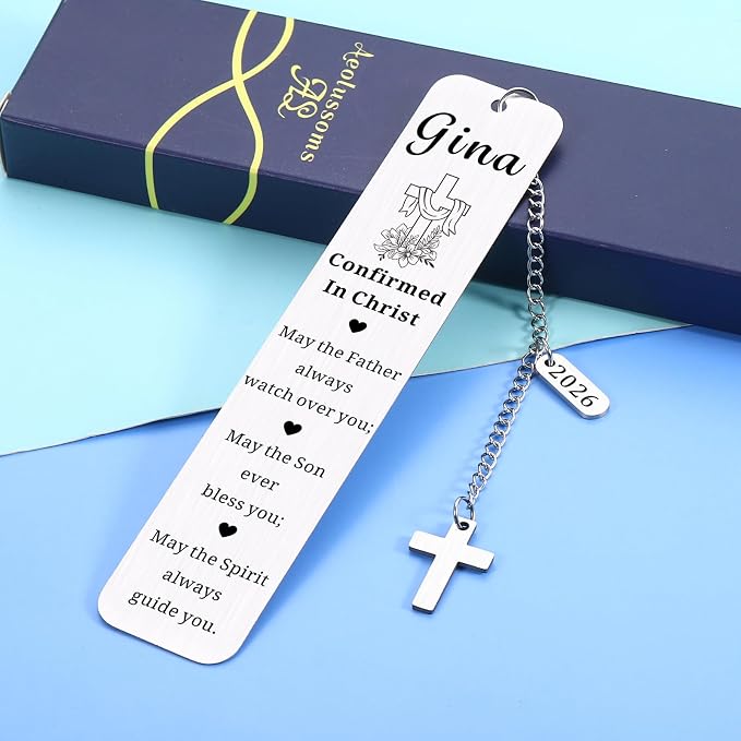 Confirmed in Christ Gifts Bookmark for Women Men, Confirmation Gifts for Girls Boys Teens, Custom Baptism Gift for College Girls Boys, Personalized Religious Bookmarks in Bulk, Easter Basket Stuffers