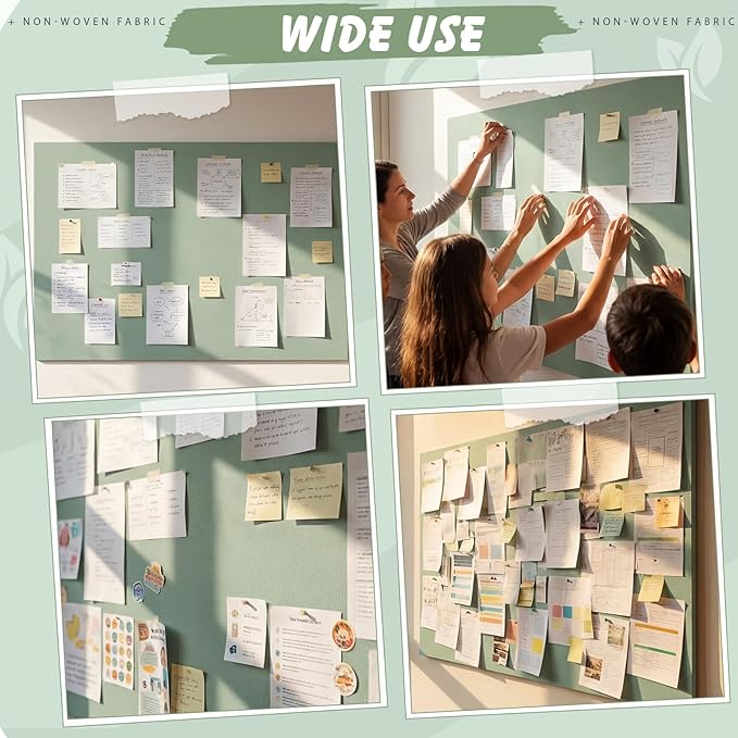 Breling 16 inch x 80 ft Fabric Bulletin Board Roll for Classroom Waterproof Non-Woven Fabric Background Roll Anti-Wrinkle Bulletin Board Background for Back to School Wall Decor DIY Craft(Sage Green)