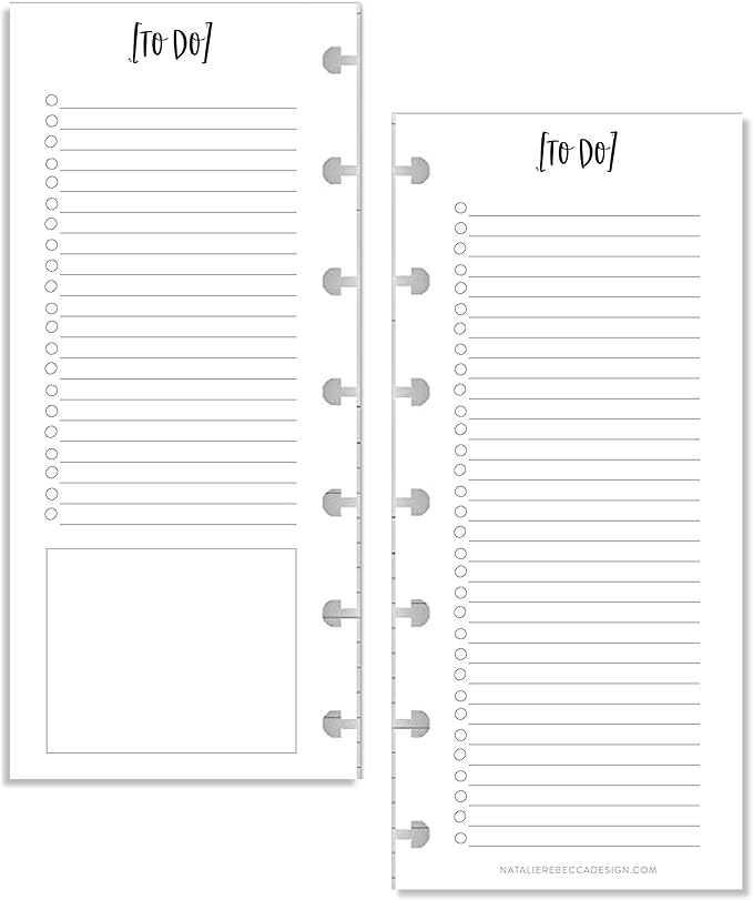 BetterNote Skinny To Do List Refills for Discbound Notebooks, Half Sheet Checklist, Fits Levenger Circa, Staples Arc, TUL, The Happy Planner, Disc Bound, Talia (Whimsy- 50 Sheets, 8-Disc, 5.5"x8.5")