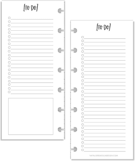 BetterNote Skinny To Do List Refills for Discbound Notebooks, Half Sheet Checklist, Fits Levenger Circa, Staples Arc, TUL, The Happy Planner, Disc Bound, Talia (Whimsy- 50 Sheets, 8-Disc, 5.5"x8.5")