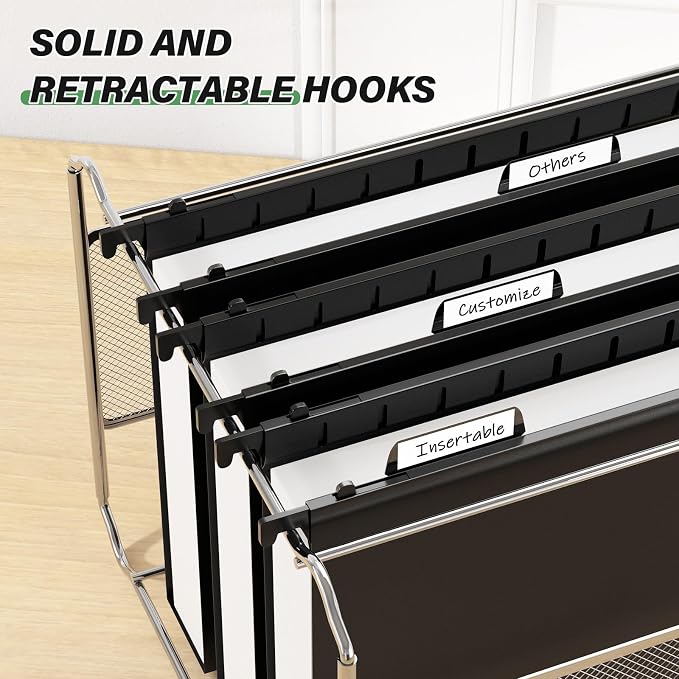 Ansook Extra Capacity Hanging File Folder Letter Size,Heavy Duty 2" Expansion File Folders Hanging with Tabs,6 Pack Plastic File Cabinet Folders,Hanging File Organizers for Bulk Files,Medical Charts