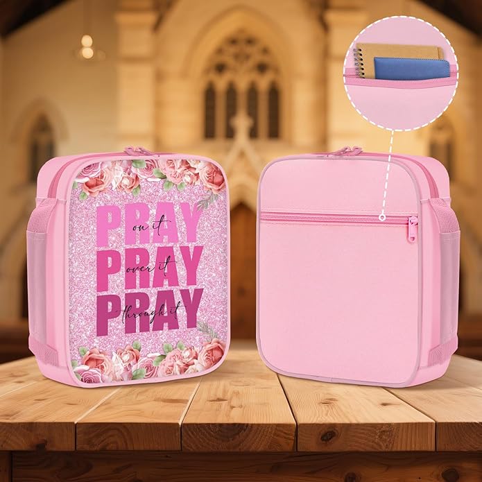Bible Cover for Women, Bible Holder, Bible Cover With Handles, Bible Carrying Case, Bible Bags With Zipper and Pockets