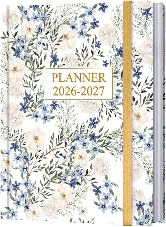 Planner 2026-2027 - 8.5'' × 11'' Weekly & Monthly Planner from July 2026 to June 2027, Large Planners 2026-2027 with Perfect Organizer, Hardcover, Inner Pocket, Crushed Flower