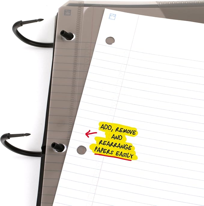 Five Star Flex Refillable Notebook + Study App, College Ruled Paper and 1-1/2 Inch TechLock Ring Binder with Pockets, Tabs and Dividers, 300 Sheet Capacity, Amethyst Purple (29324AB6) (Pack of 6)