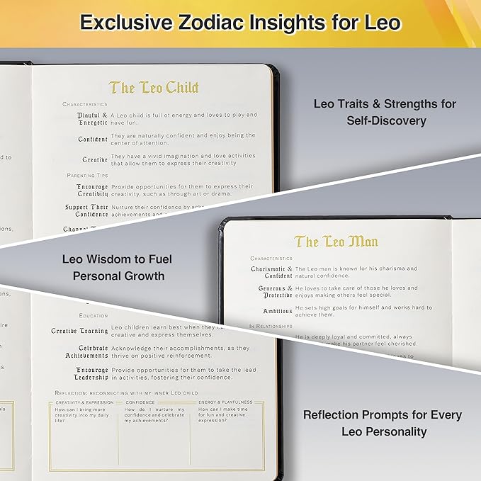 AuroPlanner Leo Zodiac Undated Planner – Monthly Weekly Daily Astrology Portable Journal Notebook, A5 (5.8” × 8.3”), 160 Pages 4-Month Layout, 100 GSM Paper