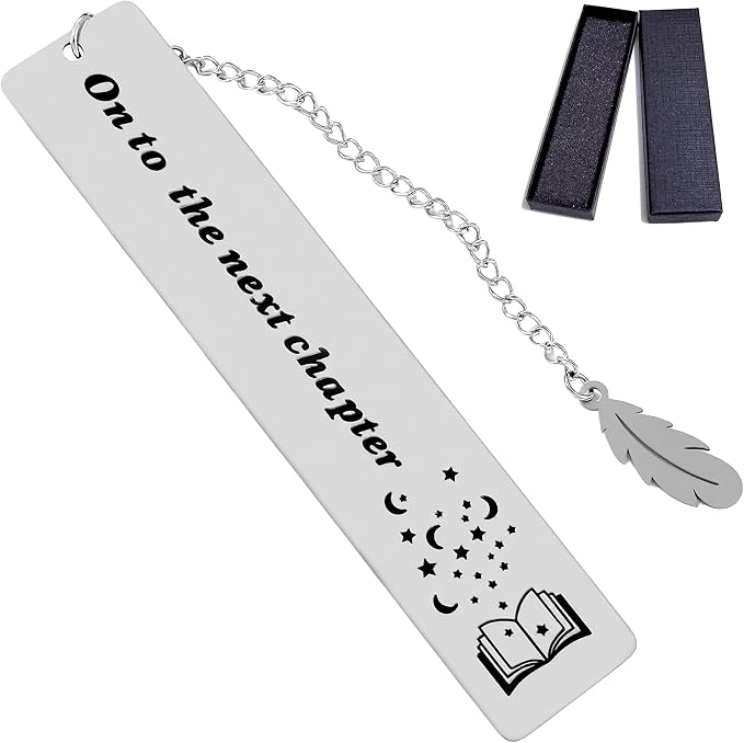 Inspirational Gifts for Women Men, On to The Next Chapter Bookmark, Graduation Gifts for Her Him, Retirement Coworker Leaving Farewell Gift for Friend Daughter Son, New Job Encouragement Book Marker