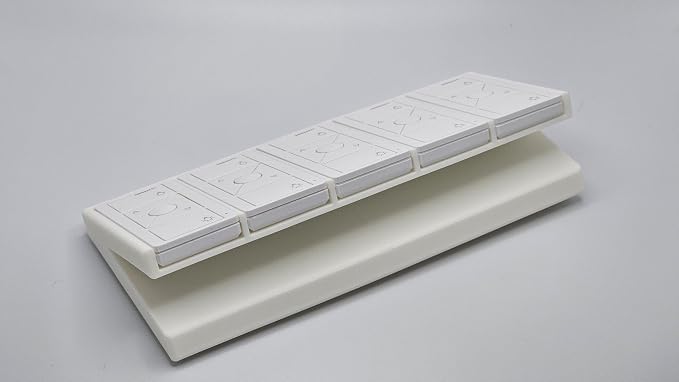 Remote Holder Organizer Pedestal Caddy compatible with Lutron Pico Remotes, Anti-Slip Feet, Holds 5 Remotes, White, Indoor Use Only