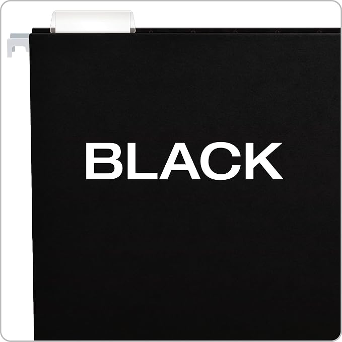 Pendaflex Recycled Hanging Folders, Letter Size, Black, 1/5 Cut, 25/BX (81605) (Pack of 10)