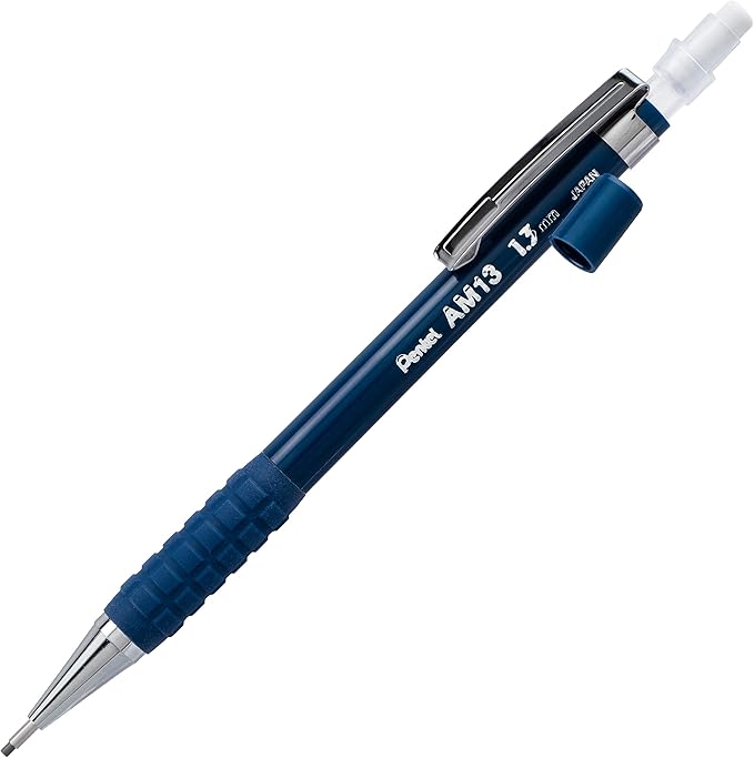 Pentel Arts Sharp HD Mechanical Pencil (1.3mm), Dark Blue Barrel, (1) Super Hi-Polymer Lead Refill (AM13PABP)