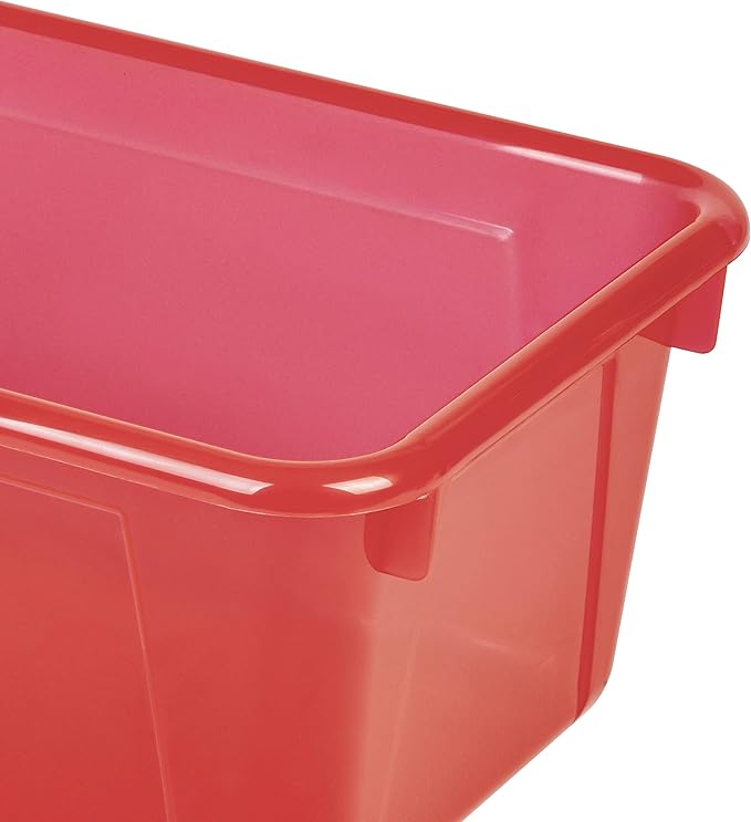 Storex Small Cubby Bin, 12.2 x 7.8 x 5.1 Inches, Candy Red, 5-Pack (62475U05C)