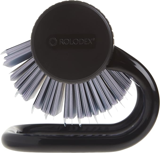 Rolodex MINI Rotary Card File, 1-3/4" x 3-1/4" Card Size, 250 Small Cards, Black - Compact Size, Perfect for Writing Names and Numbers (Pack of 4)