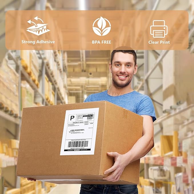 9527 Product Half Sheet Self Adhesive Shipping Labels for Laser & Inkjet Printers White Blank,2 Labels per Sheet (5000 Labels)