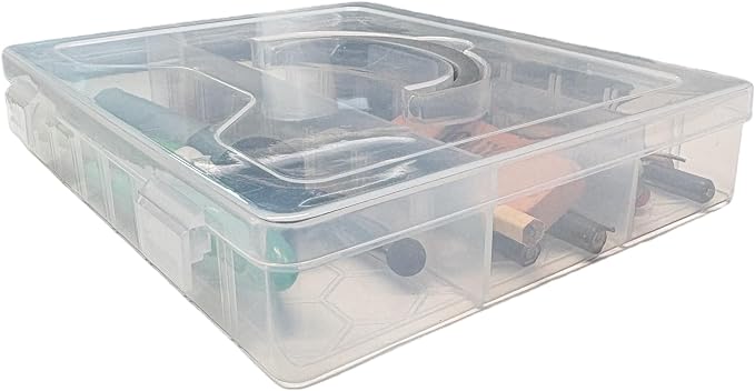 4-Pack PP Plastic Pencil Boxes with Handles, For storage of office supplies, art pencils, stationery, and small parts.