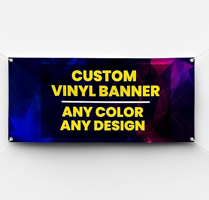 Personalized Custom Vinyl Banner Printing Indoor or Outdoor use Printed Business Event Birthday Party Large Custom Vinyl banner for Party Decoration Factory of Stickers (8'x10')
