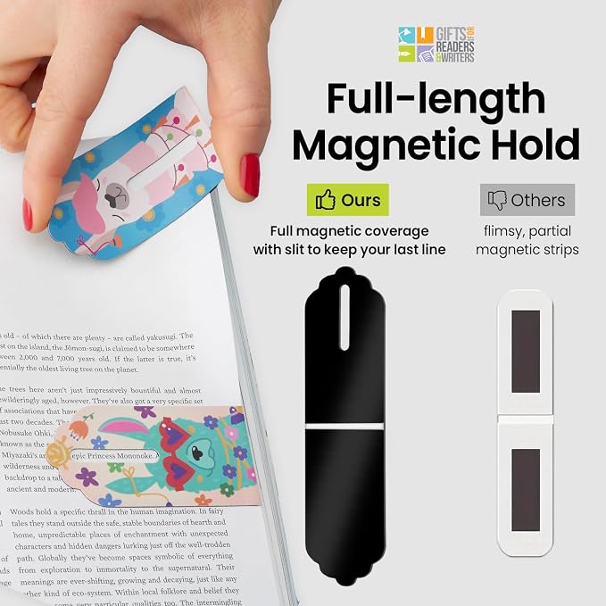 Gifts for Readers & Writers Linemarker Magnetic Bookmarks for Women & Men Llama, Set of 2 Magnet Bookmark Clips, Magnetic Page Holder & Book Marker for Reading with Cute Bookmarks Design for Kids