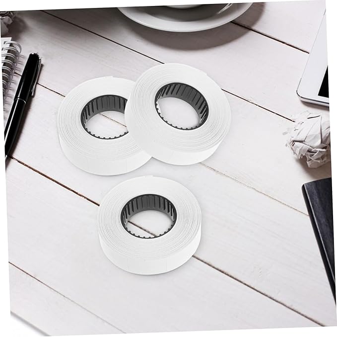 LALAFINA 10rolls Compatible Price Labeller Paper Label Paper for Price Tags Easy to See Adhere