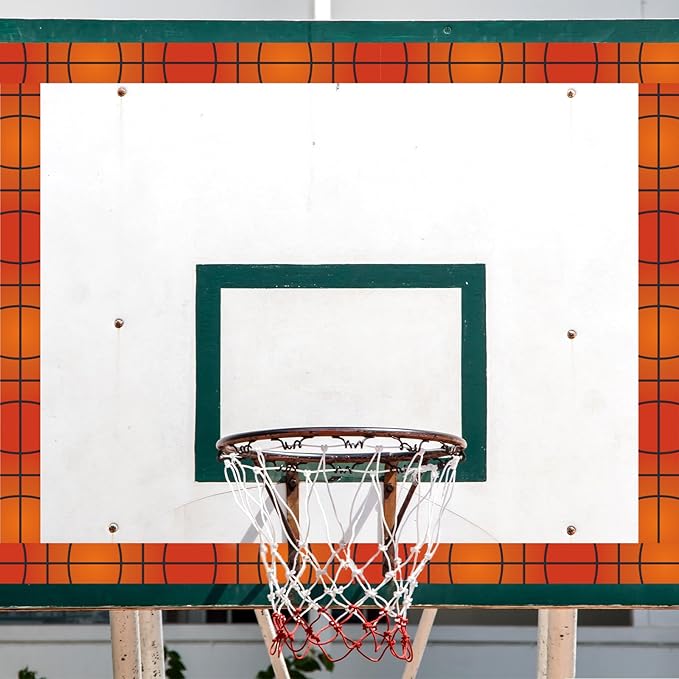 Whaline 32.8 Ft Basketball Bulletin Board Borders 3D Orange Basketball Die-Cut Board Trim for Sport Party Back to School Classroom Office Chalkboard Decoration