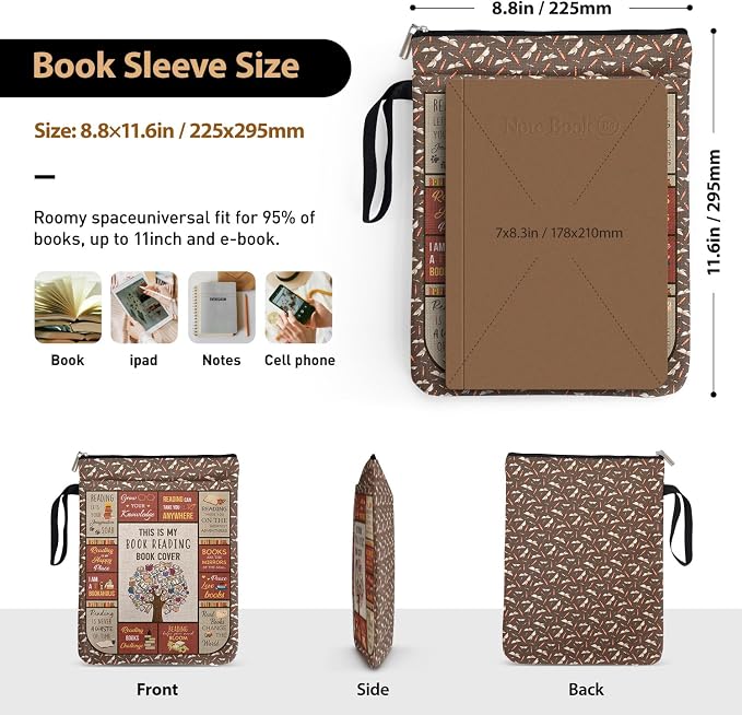This is My Book Reading Book Cover Book Sleeve for Book Lovers Students, Bookish Bookish Book Club Bookworm Graduation Reading Day Gifts for Women Friends Teachers
