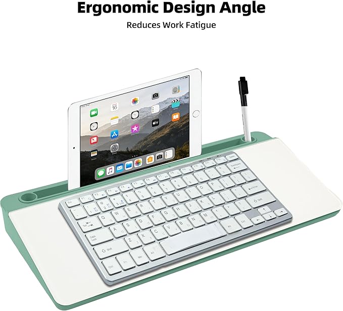 Desktop Whiteboard, Glass Dry Erase Board, Desk Board Buddy,Computer Keyboard Stand,Desk Whiteboard Organizer for Home,Office,School Supplies(Green)