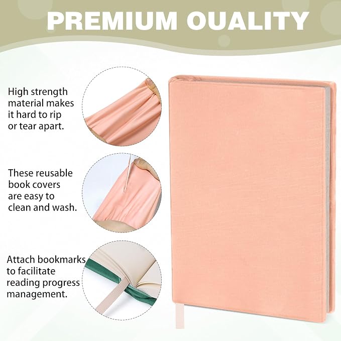 Gilprop 6 Pack Stretchable Book Covers 6-9 Inch Colored Fabric Reusable Book Protector Sleeve for Hardcovers Textbook Protection Supplies(Boho Color)